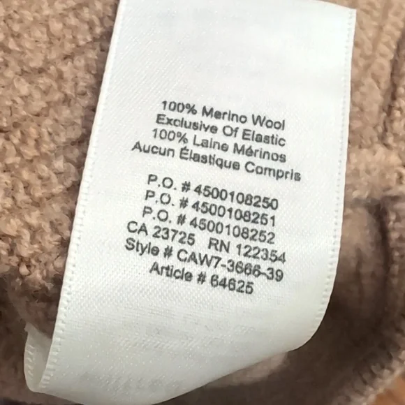 Wilfred Free Aritzia Lolan Cropped Sweater 100% Merino Wool Tan Womens Small - Picture 13 of 13